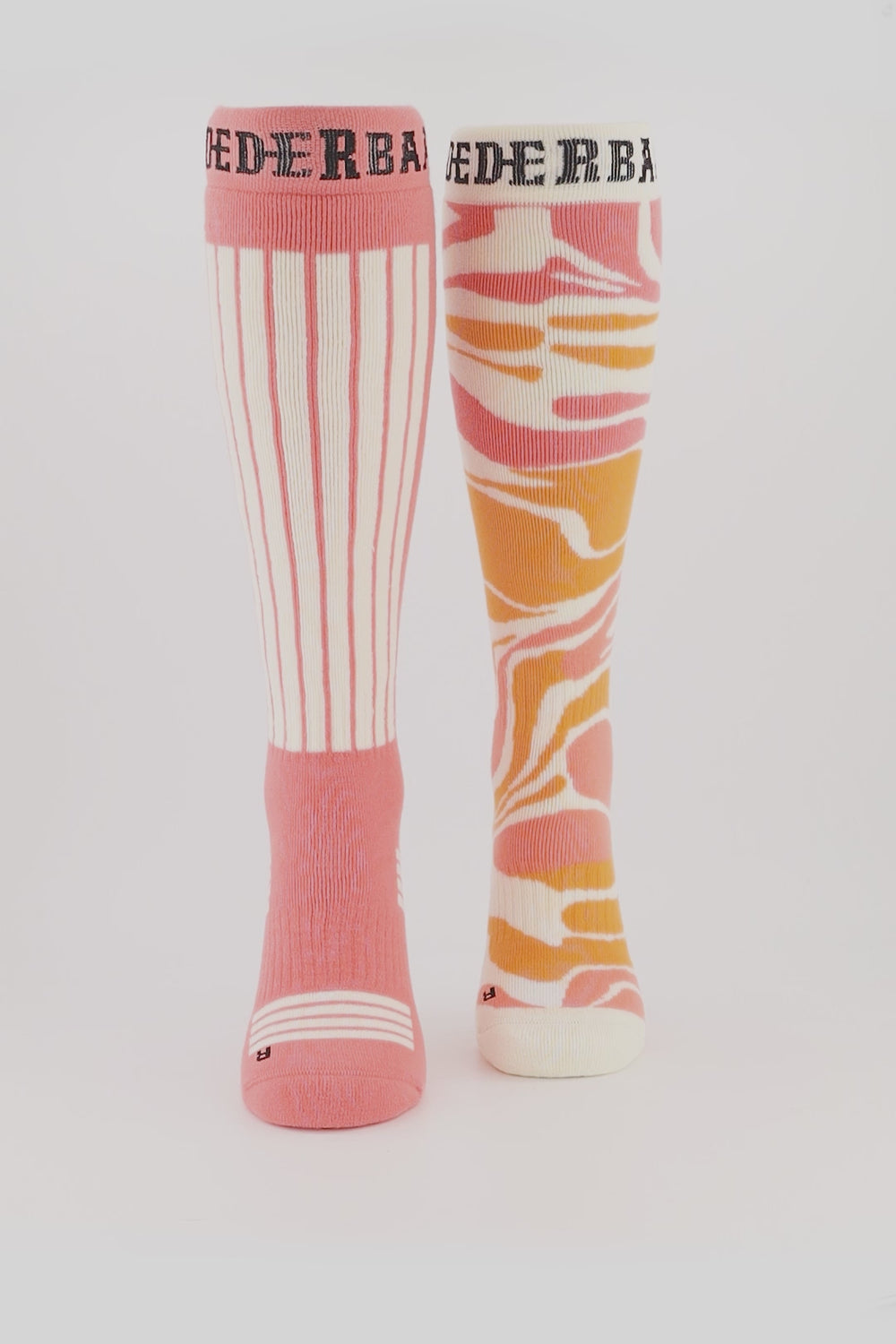 Poederbaas Ski Socks 2-Pack - ZEBRA PINK