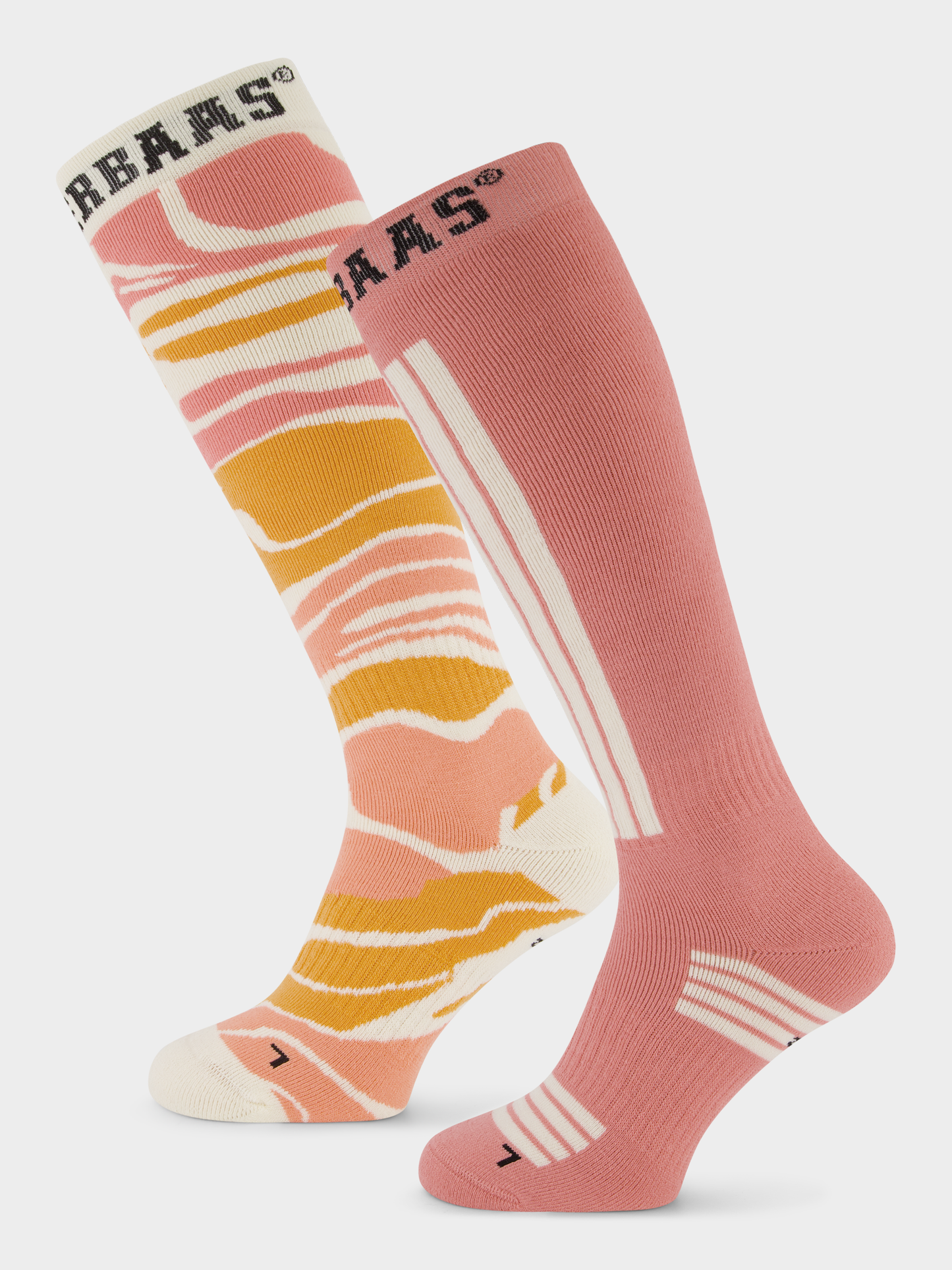Poederbaas Ski Socks 2-Pack - ZEBRA PINK