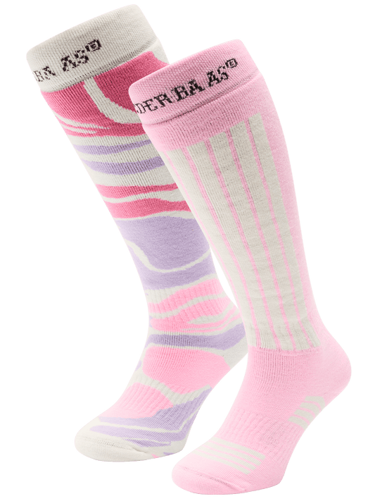Poederbaas Ski Socks 2-Pack - POWDER ROSE